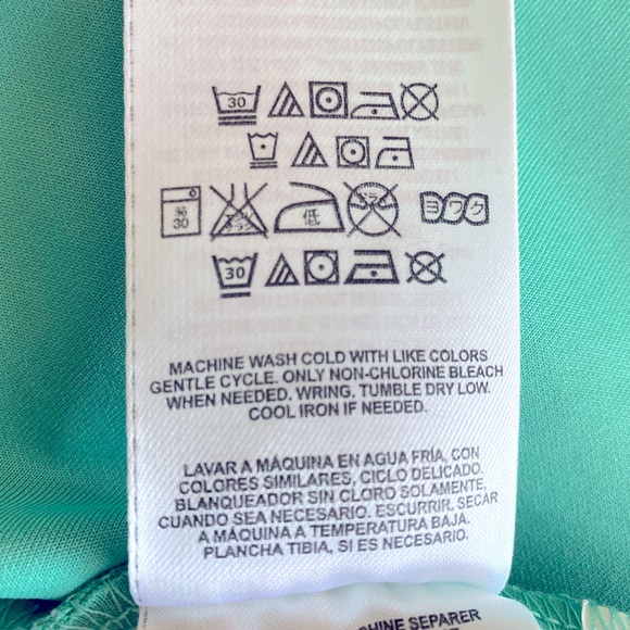 Mint Green Guess Peplum Mesh Insert Dress Blouse - Picture 4 of 7